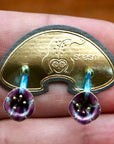 Vintage Shashi Devils Trumpet Flower Stud Earrings