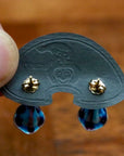 Vintage Shashi Devils Trumpet Flower Stud Earrings