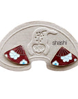 Vintage Shashi Enamel Fan Purple and Ice Blue Earrings