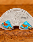 Vintage Shashi Enamel Fan Sunrise Earrings