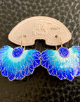 Vintage Shashi Feather Royal Blue Gold-Vermeil Earrings