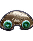 Vintage Shashi Green Chrysanthemum Flower Studs