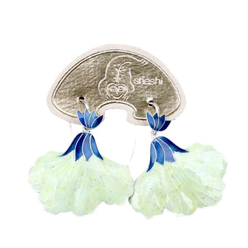 Vintage Shashi Iris Lemon and Royal Blue Gold-Vermeil Earrings