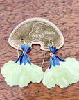 Vintage Shashi Iris Lemon and Royal Blue Gold-Vermeil Earrings