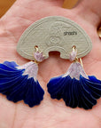 Vintage Shashi Iris Lemon and Royal Blue Gold-Vermeil Earrings