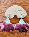 Vintage Shashi Iris Mauve and Ice Blue Gold-Vermeil Earrings