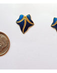 Vintage Shashi Ivy Leaf Blue Gold-Vermeil Studs