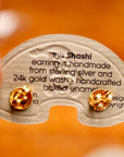 Vintage Shashi Jet Enamel Flower Studs