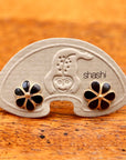 Vintage Shashi Jet Enamel Flower Studs