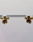 Vintage Shashi Le Petit Papillon Enamel Gold-Vermeil Earrings