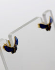 Vintage Shashi Le Petit Papillon Enamel Gold-Vermeil Earrings