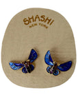 Vintage Shashi Le Petit Papillon Enamel Gold-Vermeil Earrings