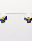 Vintage Shashi Le Petit Papillon Enamel Gold-Vermeil Earrings