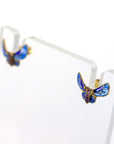 Vintage Shashi Le Petit Papillon Enamel Gold-Vermeil Earrings