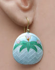 Vintage Shashi Lily Purple and Eggshell Earrings