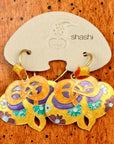 Vintage Shashi Mustard Modern Flower Dangles