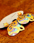 Vintage Shashi Mustard Modern Flower Dangles