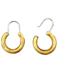 Vintage Shashi Mustard Silver Hoops