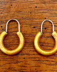 Vintage Shashi Mustard Silver Hoops