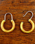 Vintage Shashi Mustard Silver Hoops