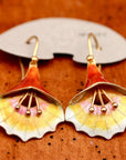 Vintage Shashi Orange Angel's Trumpet Earrings