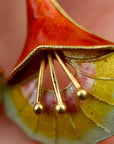 Vintage Shashi Orange Angel's Trumpet Earrings