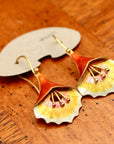 Vintage Shashi Orange Angel's Trumpet Earrings