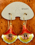 Vintage Shashi Orange Angel's Trumpet Earrings