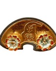 Vintage Shashi Painted Daisy Flower Studs Rust Col