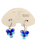 Vintage Shashi Pansy Flower Hinged-Back Earrings