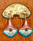 Vintage Shashi Pink Angel's Trumpet Earrings