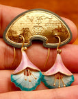 Vintage Shashi Pink Angel's Trumpet Earrings