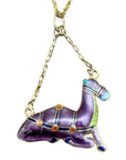 Vintage Shashi Plum Camel Necklace