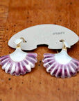 Vintage Shashi Purple and Sky Blue Scallop Earrings