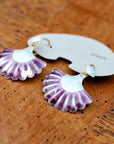Vintage Shashi Purple and Sky Blue Scallop Earrings