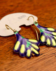 Vintage Shashi Purple Frond Earrings