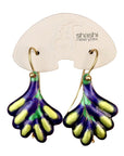 Vintage Shashi Purple Frond Earrings