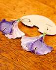 Vintage Shashi Purple Gingko Leaf Earrings
