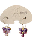 Vintage Shashi Purple Pansy Flower Earrings