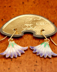 Vintage Shashi Purple Papyrus Flower Earrings