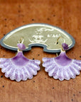 Vintage Shashi Purple Scallop Earrings