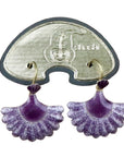 Vintage Shashi Purple Scallop Earrings