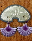 Vintage Shashi Purple Scallop Earrings