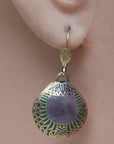 Vintage Shashi Purple Scarab Earrings