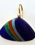 Vintage Shashi Rainbow Fan Blue Gold-Vermeil Earrings