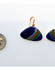 Vintage Shashi Rainbow Fan Blue Gold-Vermeil Earrings