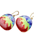 Vintage Shashi Red Lily Earrings
