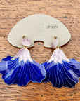 Vintage Shashi Royal Blue Iris Gold-Vermeil Earrings