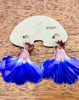 Vintage Shashi Royal Blue Iris Gold-Vermeil Earrings