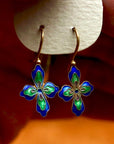 Vintage Shashi Salvia Flower Earrings